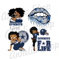 Dallas Cowboys SVG, Cowboys Logo SVG, Black Women Cowboys, Betty Boop Cowboys SVG, Football Teams Logo SVG