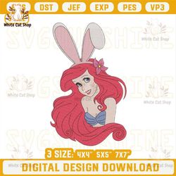 ariel the little mermaid bunny easter embroidery designs.jpg