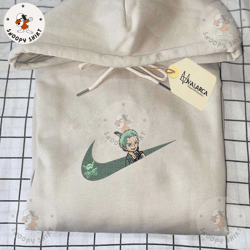 anime custom embroidered shirt, nike x zoro embroidered shirt, custom anime embroidered crewneck, anime custom