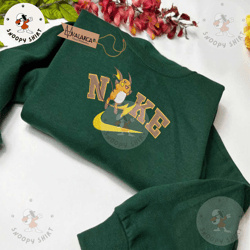 anime custom embroidered shirt, raichu x nike embroidered shirt, custom anime embroidered crewneck