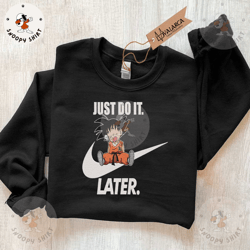 anime embroidered shirt, goku dragon ball x nike embroidered shirt, anime embroidered crewneck, custom anime