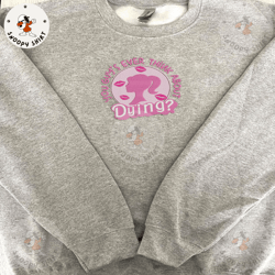 barbi you guy's ever think about dying embroidery shirt, halloween movie embroidery shirt, happy halloween embroidery ma