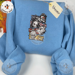 demon slayer embroidered shirt, inspired anime embroidered shirt, custom anime embroidered hoodie