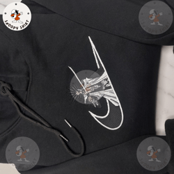 nike x bleach kenpachi embroidered shirt, custom anime embroidered hoodie, inspired anime embroidered crewneck