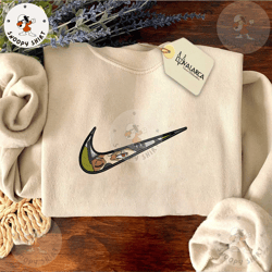 nike x kakashi embroidered shirt , anime custom embroidered shirt, custom brand anime embroidered crewneck