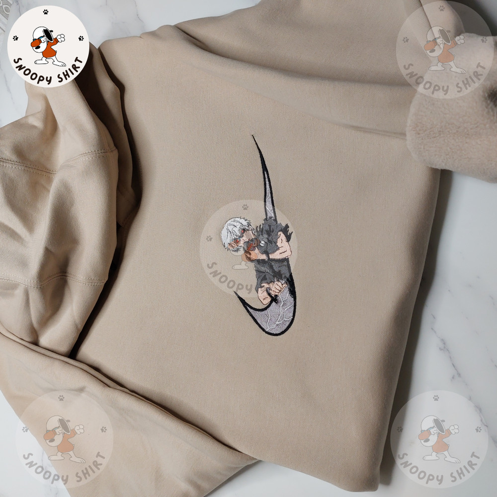 NIKE X Kaneki Kun Embroidered Sweatshirt, Anime Custom Embroidered Sweatshirt, Custom Brand Anime Embroidered Crewneck 1.jpg