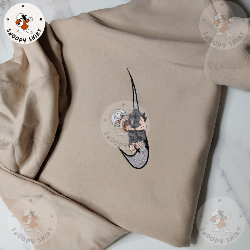 NIKE X Kaneki Kun Embroidered Sweatshirt, Anime Custom Embroidered Sweatshirt, Custom Brand Anime Embroidered Crewneck 1.jpg