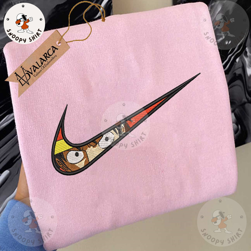 NIKE x Luffy Manga Embroidered Sweatshirt, Best Unisex Embroidered Sweatshirt, Manga Embroidered Crewneck, Anime Shirt 1.jpg
