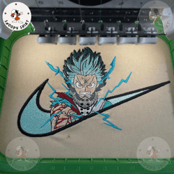 nike x midoriya my hero academia embroidered shirt, anime embroidered shirt, custom brand anime embroidered