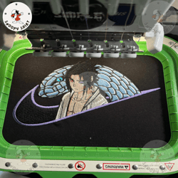 nike x uchiha sasuke naruto embroidered shirt, anime custom embroidered shirt, custom anime embroidered