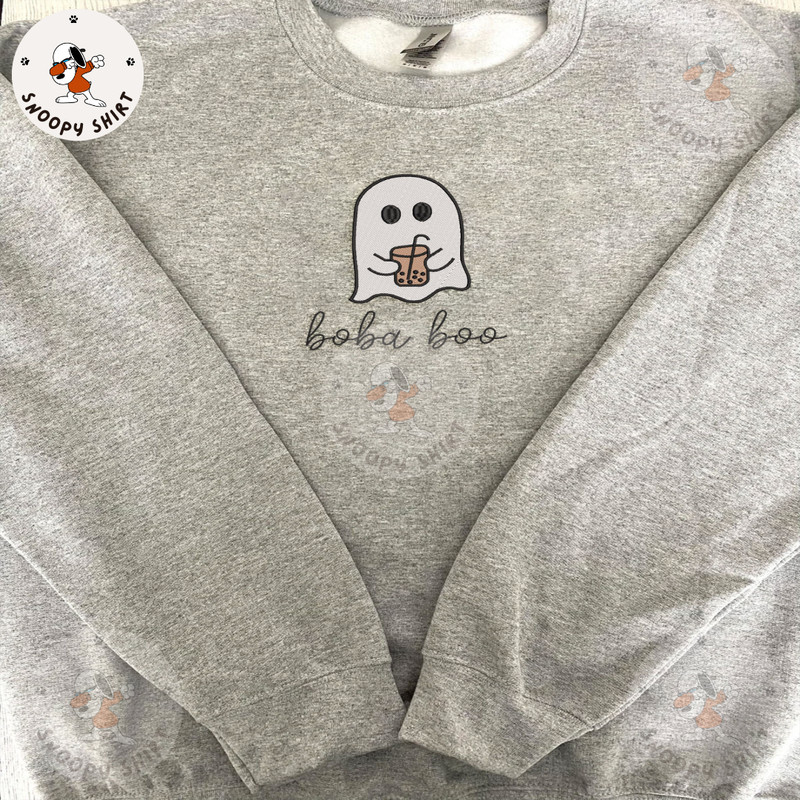 Spooky Halloween Embroidery File, Spooky Coffee Embroidery File, Boba Boo Embroidery Machine Design, Embroidery File 1.jpg