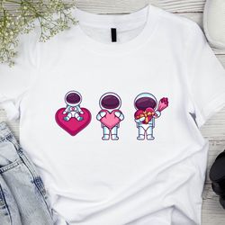 Valentines Day Shirt, Cute Couple Astronaut Shirt, Valentines Day Gift, Couple Shirt, Couple Matching Shirt Couple Gift