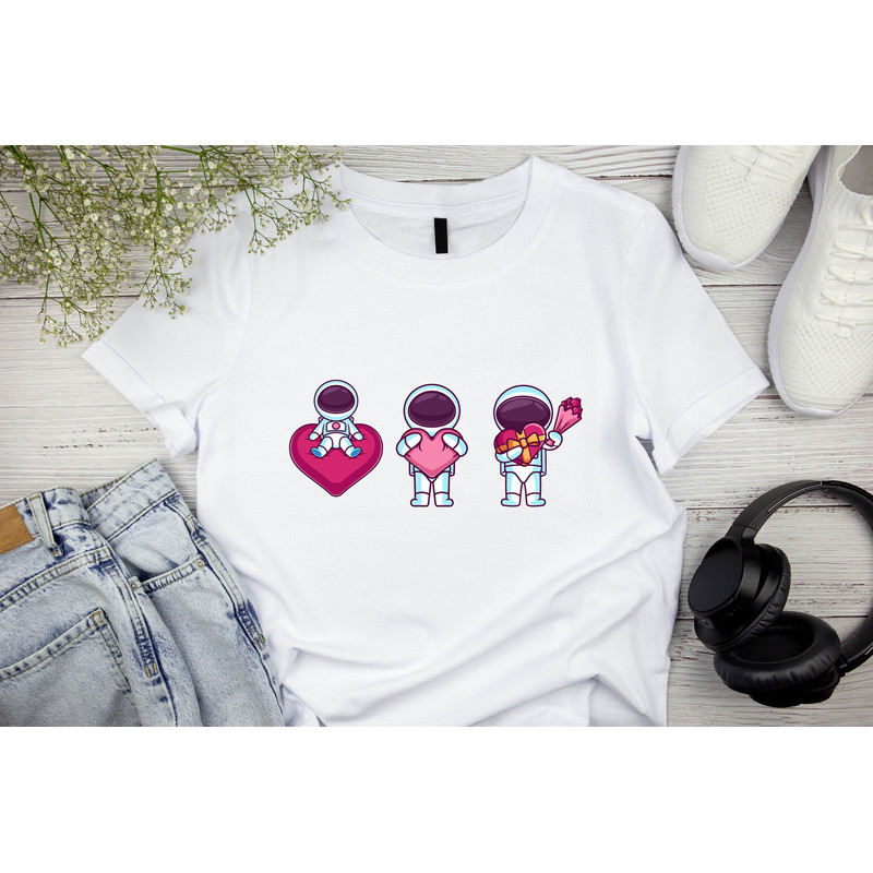 Valentines Day Shirt, Cute Couple Astronaut Shirt, Valentines Day Gift, Couple Shirt, Couple Matching Shirt Couple Gift Funny Valentines Day.jpg