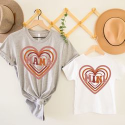 retro heart mama shirt, mini shirt, mama mini matching shirt, mamas girl shirt, mama mini arrow shirt, mama shirt, mini