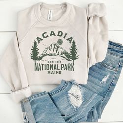 bella canvas crewneck, acadia national park sweatshirt, maine state sweater, maine mama gift, maine shirt, maine sweater
