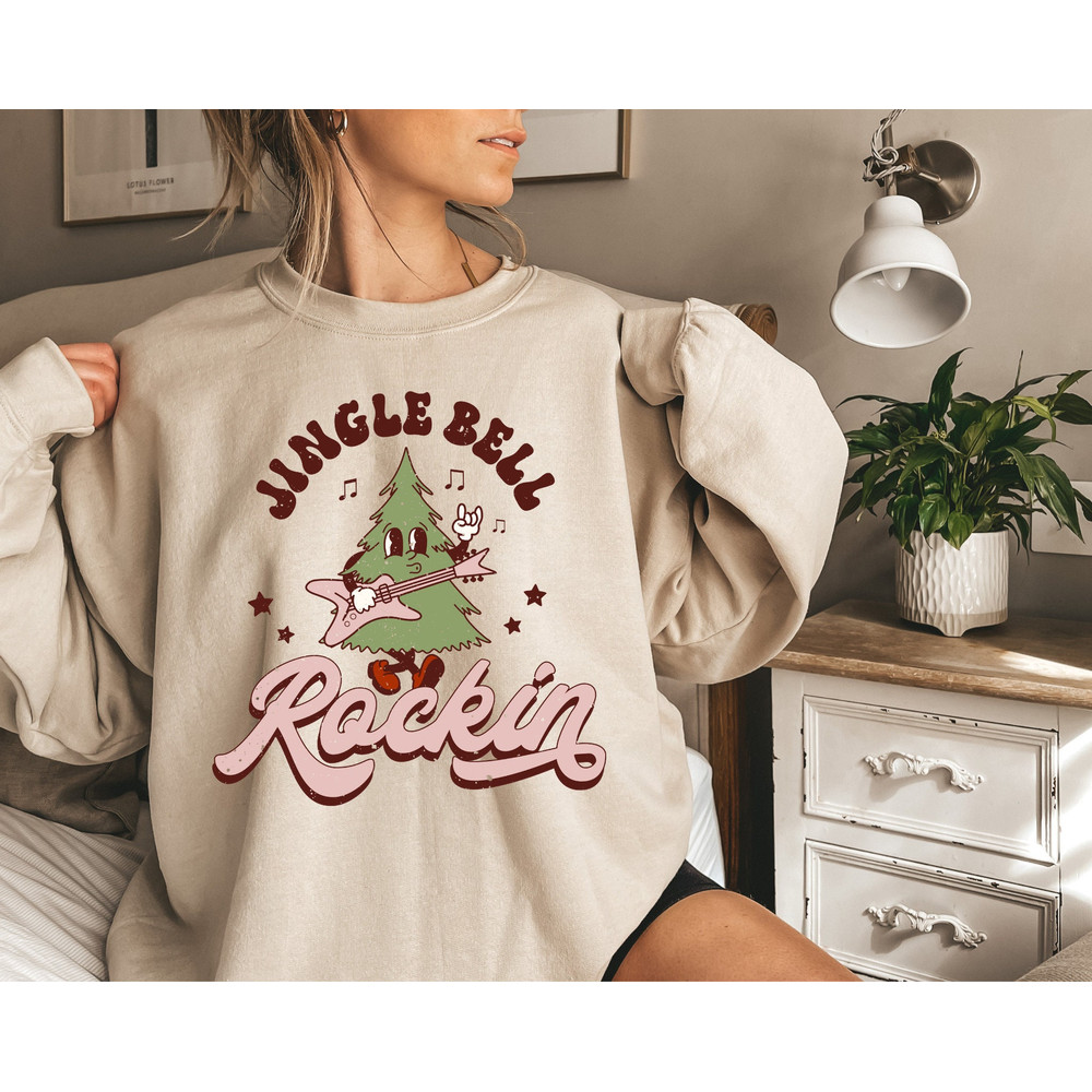 Jingle Bell Rock Christmas Crewneck, Music Crewneck, Christmas Crewneck, Retro Christmas Crewneck, Christmas Shirt, Christmas Tree shirt.jpg