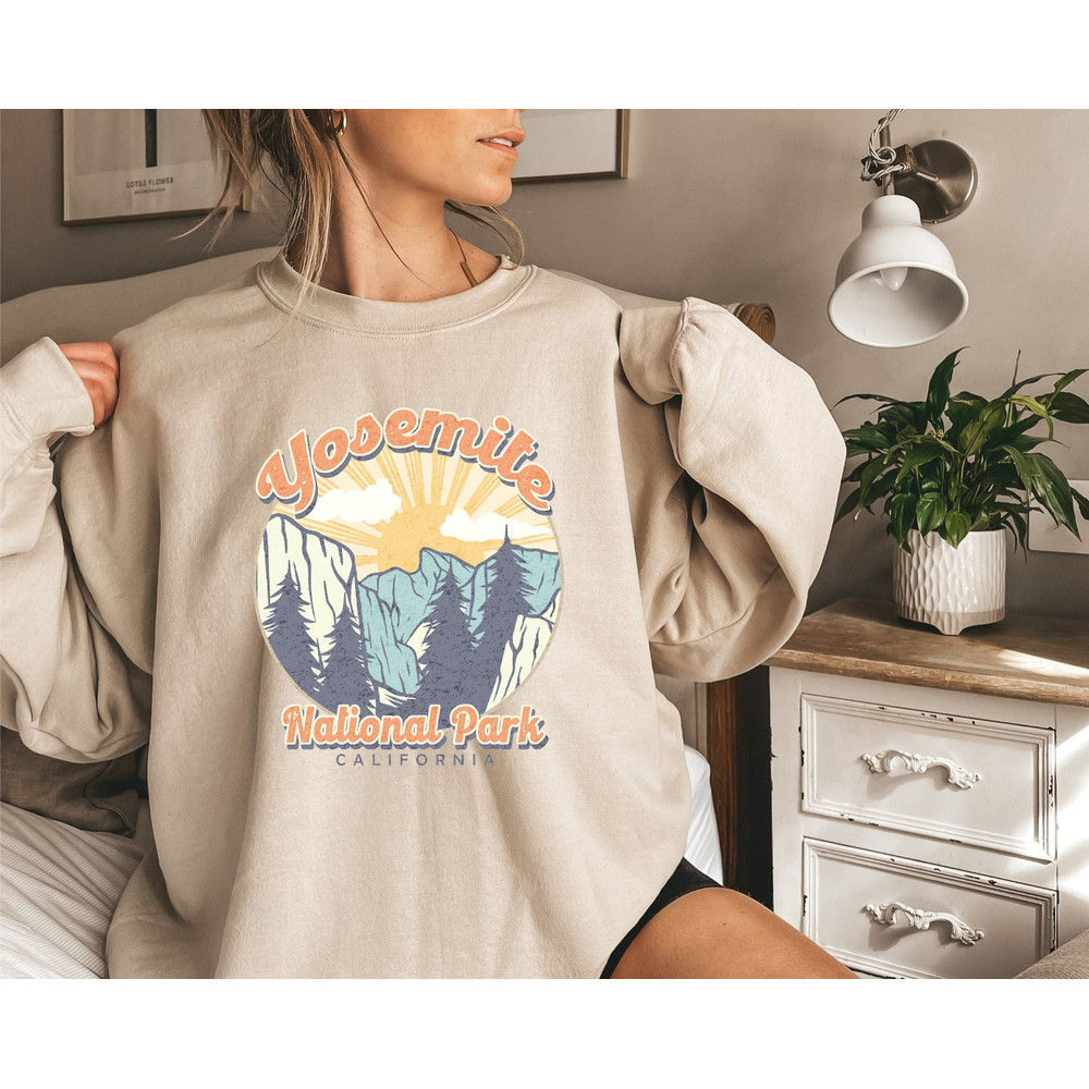 Yosemite National Park Sweatshirt  California Crewneck  Vintage Inspired Shirt Camping Crewneck Hiking Sweatshirt National Parks.jpg