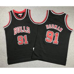 Youth Chicago Bulls Dennis Rodman Black Jersey