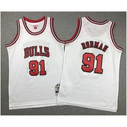 Youth Chicago Bulls Dennis Rodman White Jersey_