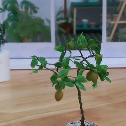 Miniature lemon tree made from clay