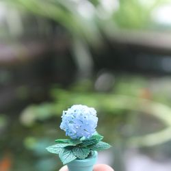Miniature hydrangea made from clay