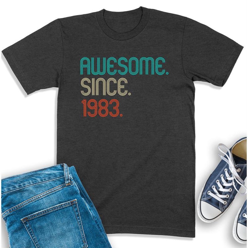 40th Birthday Shirt, Awesome Since 1983, Birthday Sweatshirt, Vintage 1983 Shirt For Men, 40th Birthday Gift, Forty Birthday T-Shirt.jpg