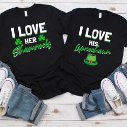 couple st patricks day shirts, funny couple shirts, his and hers shirt, shamrock shirts, leprechaun t-shirt, st paddys d
