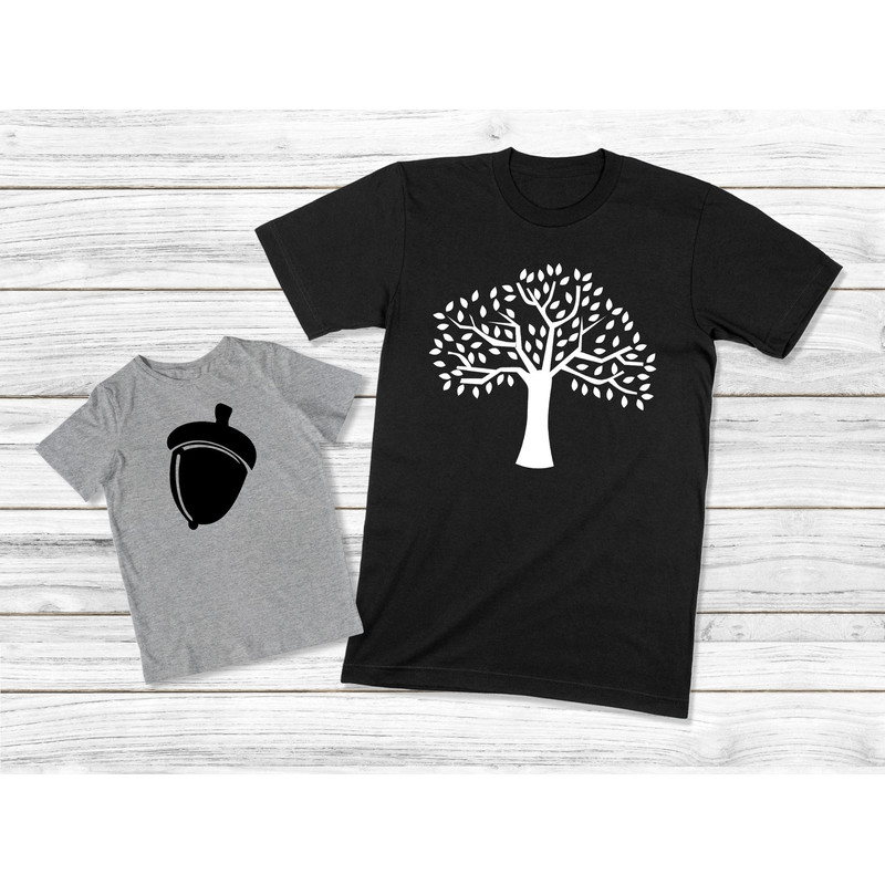 Daddy And Me Shirt, Oak Tree Acorn T-shirt, Daddy And Son Shirt, Father And Daughter Matching Tees, Dad And Baby Outfits, Family Matching.jpg
