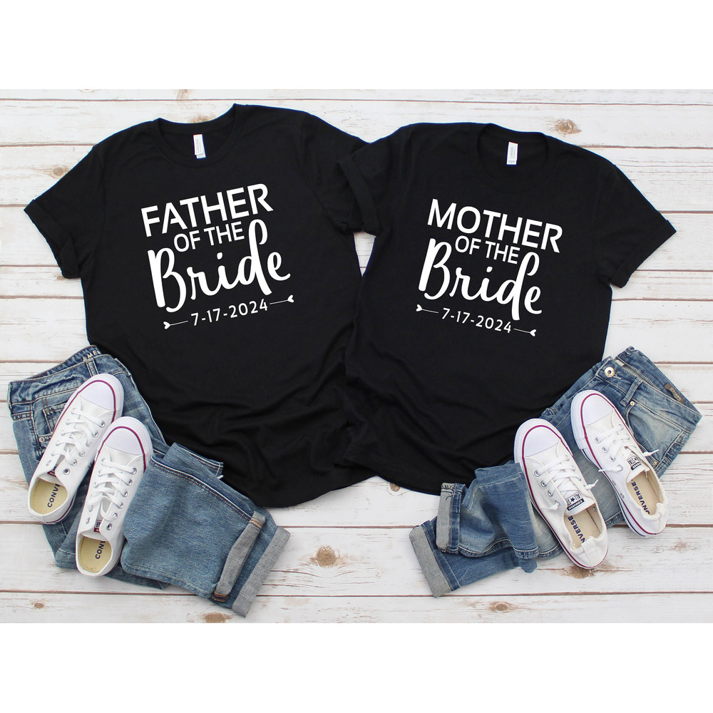 Father Of The Bride Shirt, Mother Of The Bride T-Shirt, Parents Of Bride Tee, Wedding Gift For Mom And Dad, Custom Wedding Sweatshirt.jpg