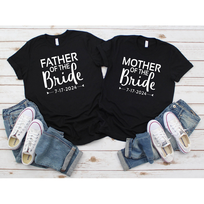 Father Of The Bride Shirt, Mother Of The Bride T-Shirt, Parents Of Bride Tee, Wedding Gift For Mom And Dad, Custom Wedding Sweatshirt.jpg