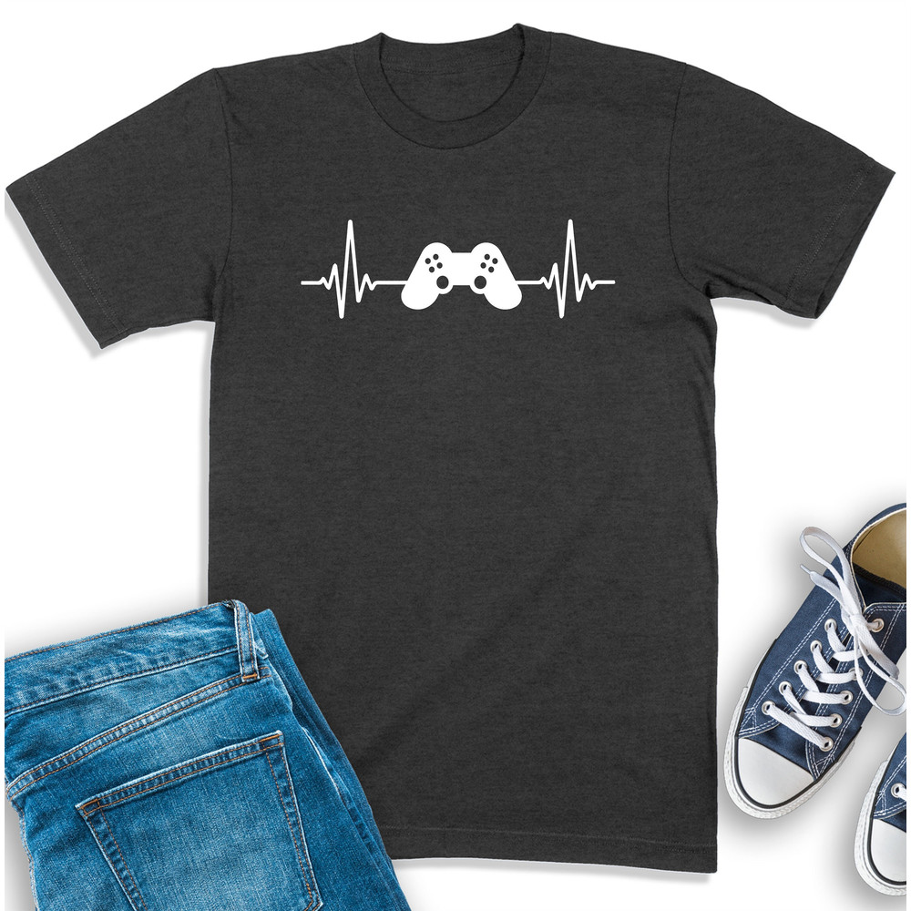 Gaming Shirt, Joystick Heartbeat Shirt, Funny Gaming T-shirt, Videogame Player, Gift For Gamer, Gamer Tee  For Men, Video Game Sweatshirt.jpg