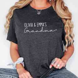 grandma shirt with grandkids names, personalized grandma shirt, gift for grandma, nana shirt, mothers day gift, grandmot