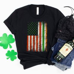 irish american shirt, st patricks day shirt, american flag shirt, st patty patriotic shirt, irish pride outfit, men padd