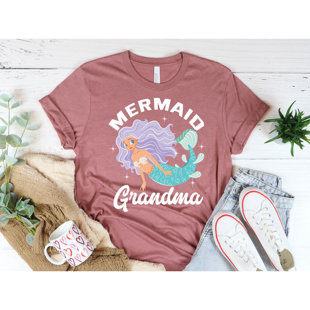 Mermaid Grandma Shirt, Mermaid Shirt For Women, Grandma Sweatshirt, Grandma Birthday Tee, Mermaid Party, Gift For Grandmother, Mermaid Nana.jpg