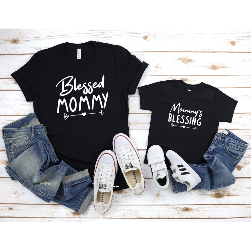Mommy And Me Shirts, Blessed Mommy T-Shirt, Mommy's Blessing Shirt, Mother Daughter Tee, Mom And Baby Shirts, Mommy And Son Outfit.jpg