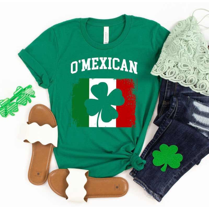 O'Mexican Shirt, Funny Mexican Irish T-Shirt, St Patrick's Day Mexican Shirt, Men Shamrock Shirt, St Pattys Day Outfit Women, Mexico Flag.jpg