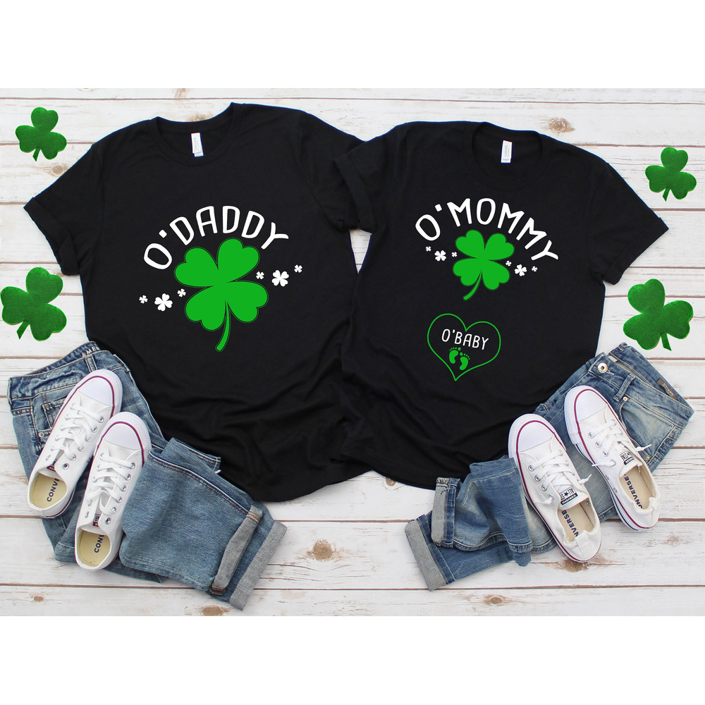 Pregnancy Reveal Shirt, Couple St Patrick's Day Shirt, Mom Dad Matching Outfit, St Paddy Baby Shower, Expecting Parents, Shamrock Sweatshirt.jpg