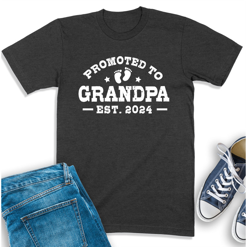 Promoted To Grandpa Shirt, Grandpa Est 2024, Grandpa Announcement, Gift For Grandpa, New Grandpa Shirt, Grandpa To Be, Grandpa Sweatshirt.jpg