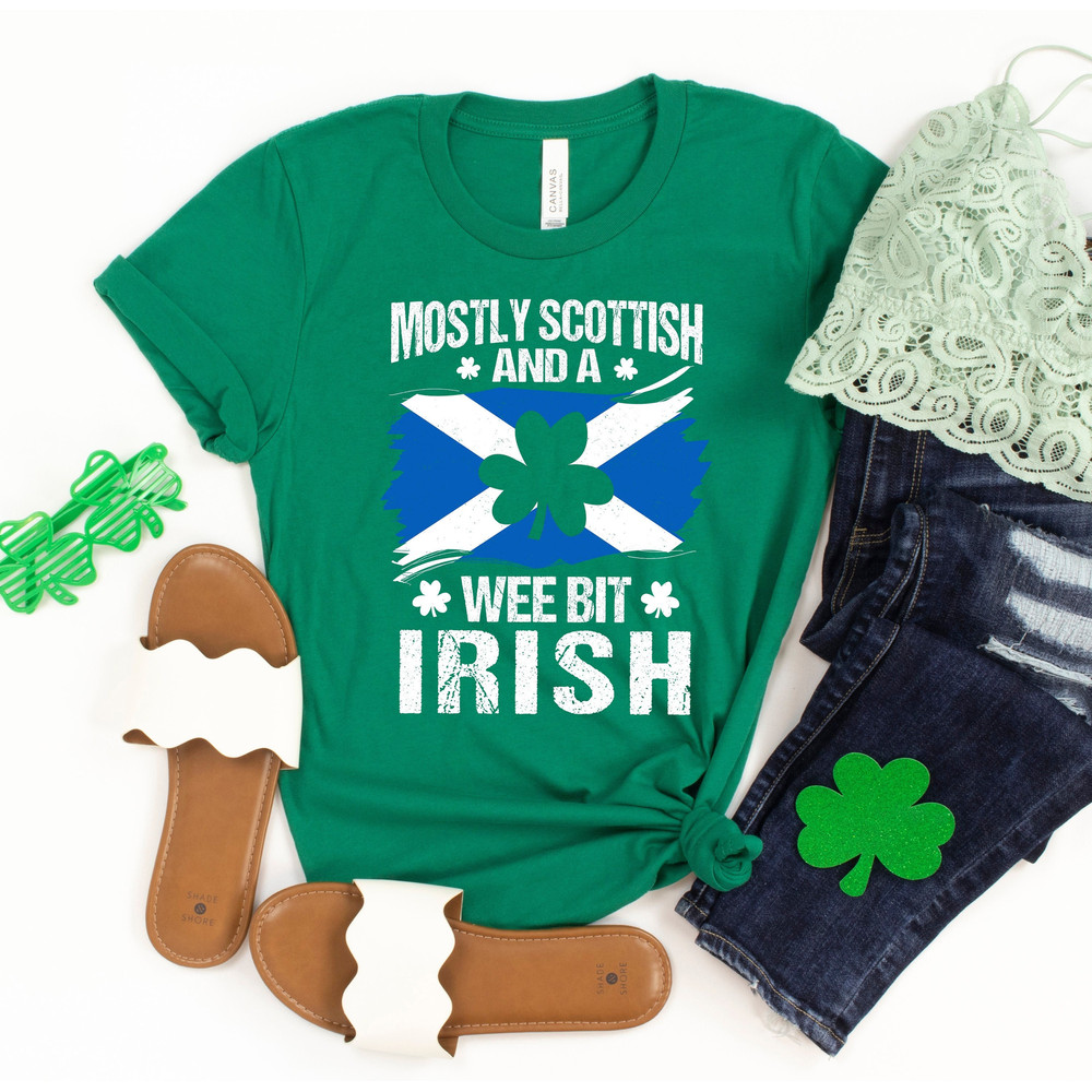 Scottish Irish Shirt, A Wee Bit Irish T-Shirt, Lucky Irish Shirt, St Patrick's Day, Scottish Shirt, Irish Outfit For Men, Clover Sweatshirt.jpg