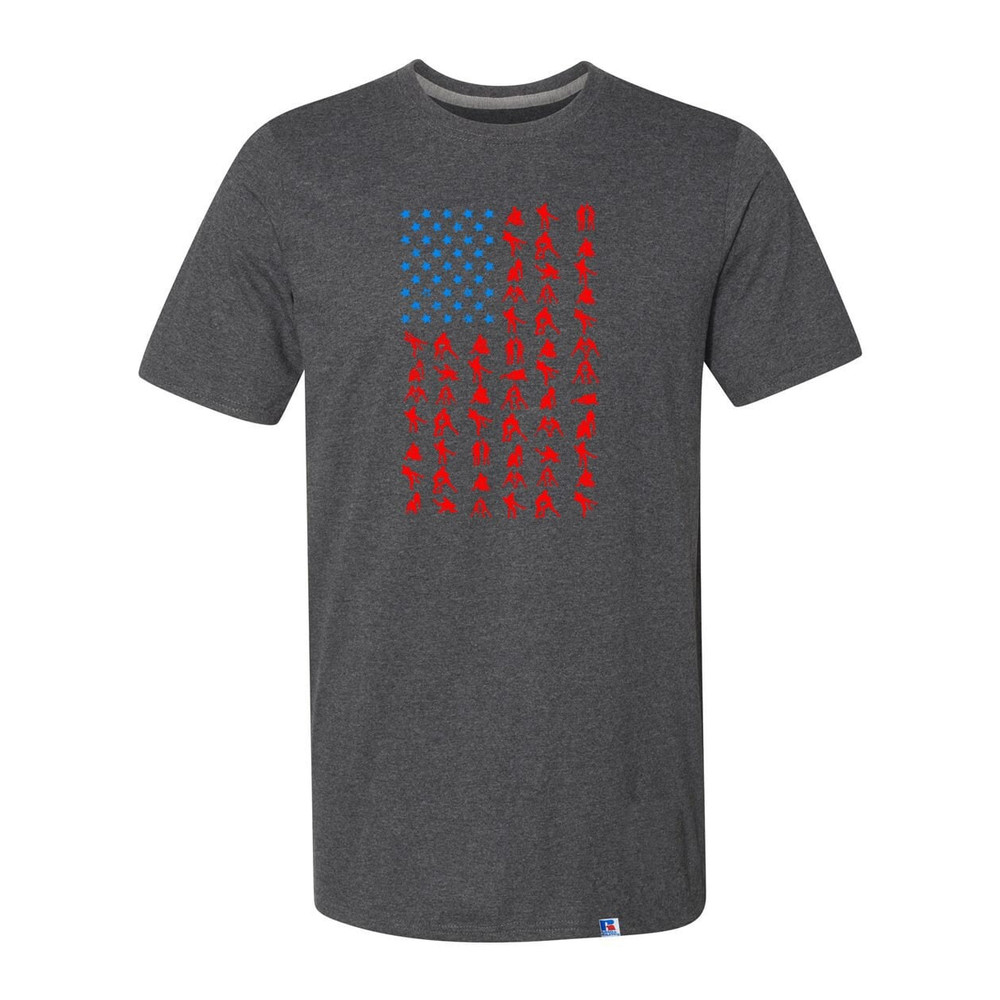 Wrestling American Flag Athletic T-shirt.jpg