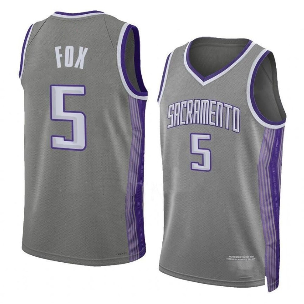 Sacramento Kings De'Aaron Fox Jersey 2022-23 City Edition Grey Men's Swingman_副本.jpg