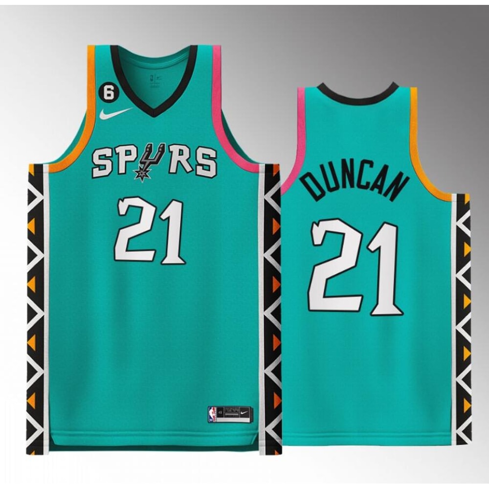 Tim Duncan 2022-23 San Antonio Spurs City Edition Jersey Teal Authentic.jpg