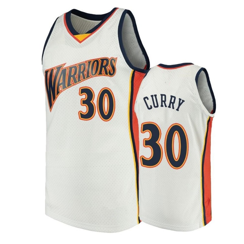 Golden State Warriors Stephen Curry White Throwback Men's Jersey_副本.jpg