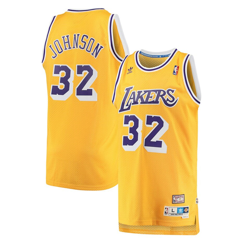 Mens Los Angeles Lakers Magic Johnson Gold Hardwood Classics Soul Swingman Throwback Jersey.jpg