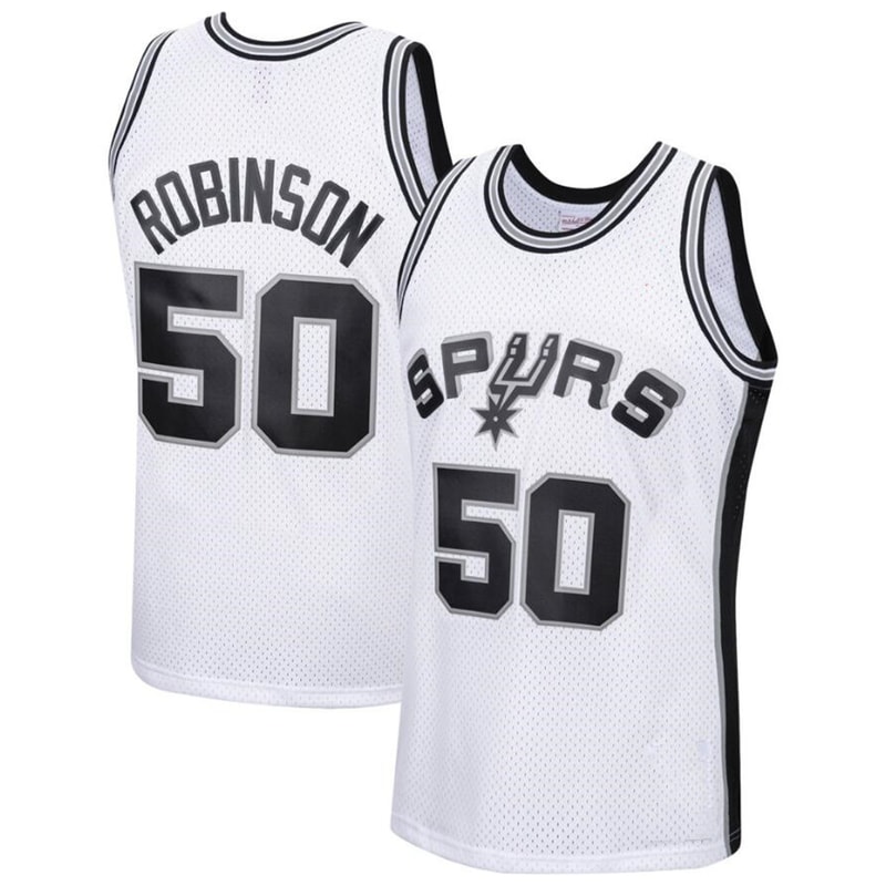 San Antonio Spurs David Robinson White Hardwood Classics Jersey_副本.jpg