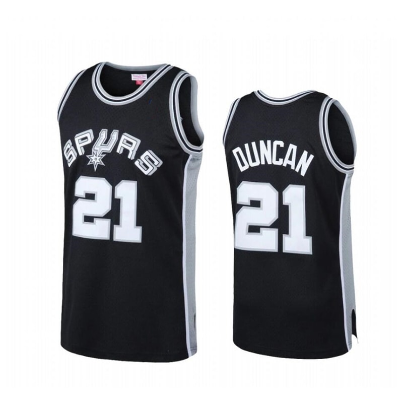 San Antonio Spurs Tim Duncan Black Hardwood Classics Jersey_副本.jpg