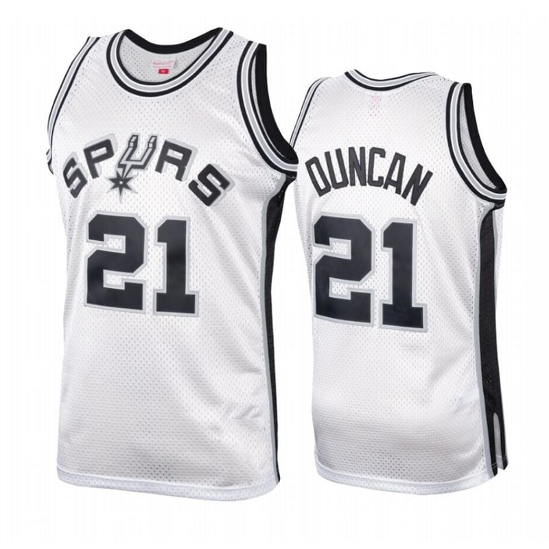 San Antonio Spurs Tim Duncan White Hardwood Classics Jersey_副本.jpg