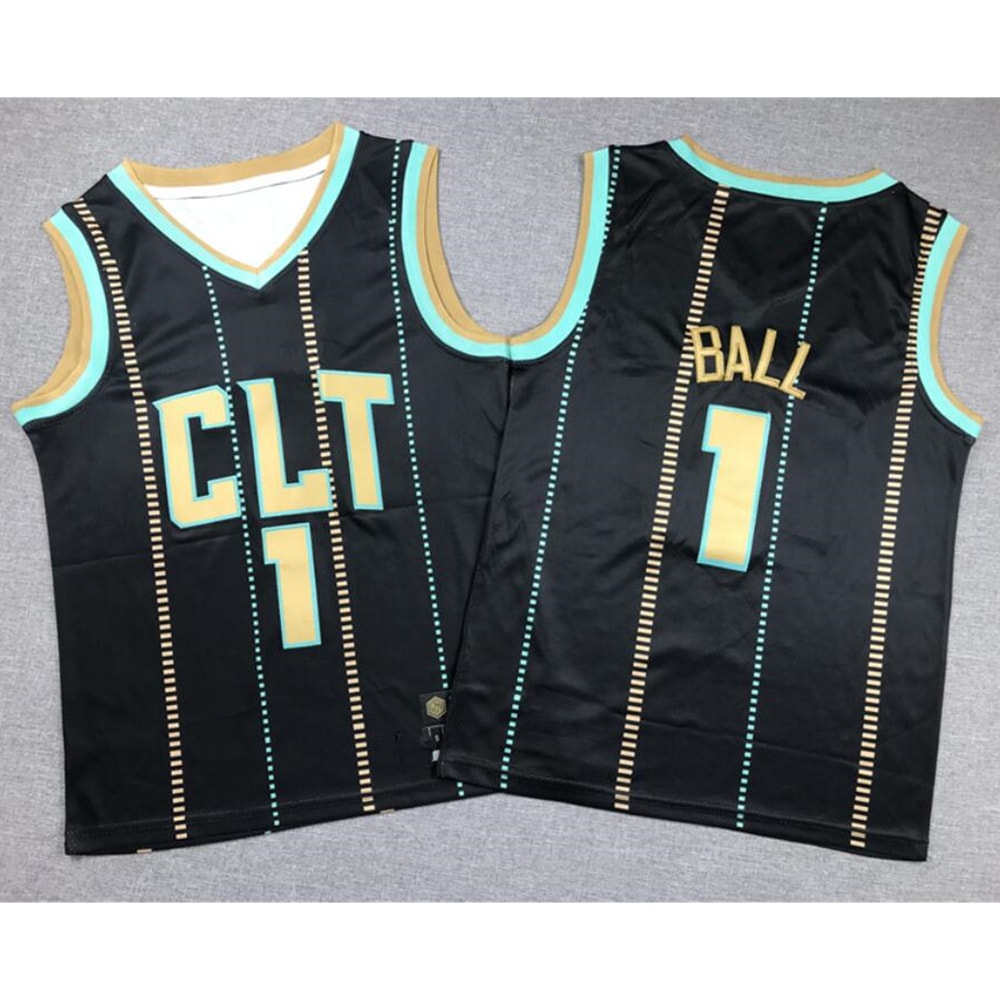 Youth Charlotte Hornets LaMelo Ball Black 2022-23 City Edition Jersey_副本_副本.jpg