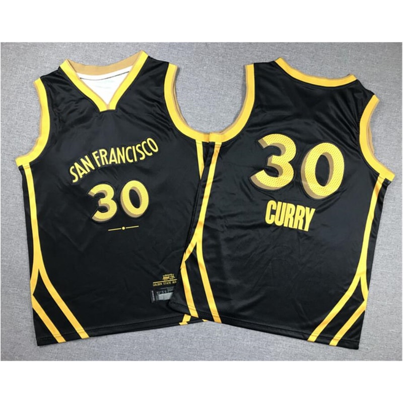 Youth Golden State Warriors Stephen Curry Nike Black 2023-24 City Edition Jersey_副本.jpg