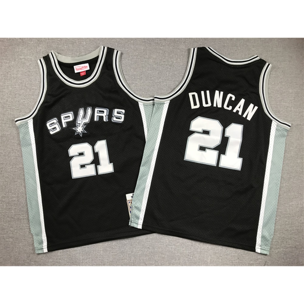 Youth San Antonio Spurs Tim Duncan Black Jersey_副本_副本.jpg
